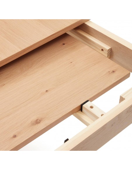 Mesa extensible Yain 120 (180) x 80, chapa y madera de roble