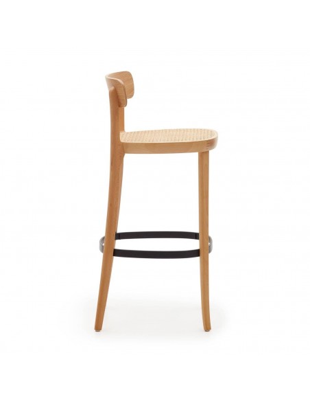 Taburete Romane 75, madera de haya y ratán