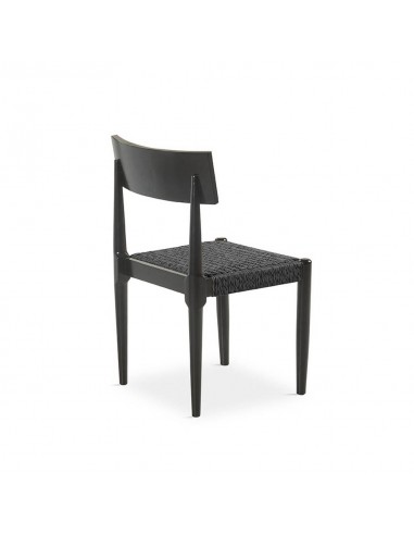 Silla de diseño Nina, madera natural y cuerda...