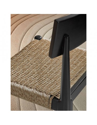 Silla de diseño Nina de madera natural y cuerda...