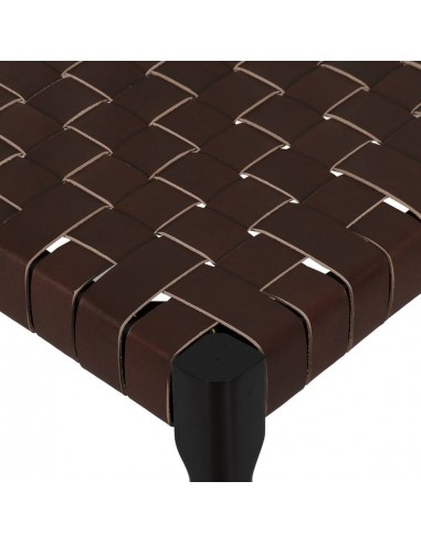 Cadeira design CALIX, couro marrom e madeira...