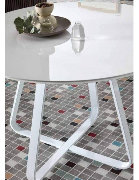 MESA redonda moderna KATI 110, blanco