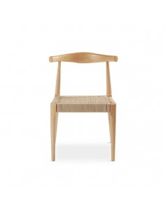Silla de diseño TIMON de madera natural y cuerda beige. 2