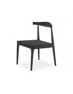 Silla de diseño TIMON, madera y cuerda acabado en negro