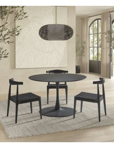 Cadeira design TIMON, madeira e corda com acabamento em... 2