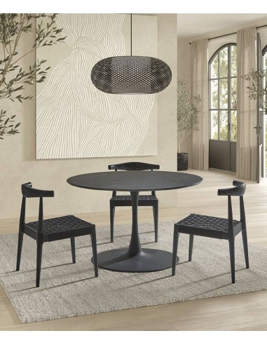 Cadeira design TIMON, madeira e corda com...