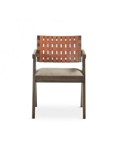 Silla con brazos MELKY, madera natural acabado...