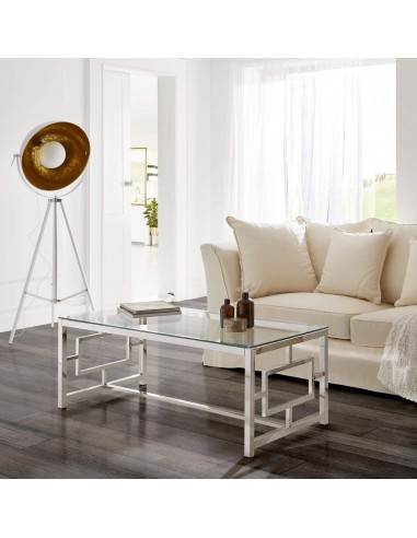 MESA DE CENTRO Geo 120, vidro, aço