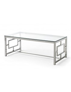 MESA DE CENTRO Geo 120, vidro, aço