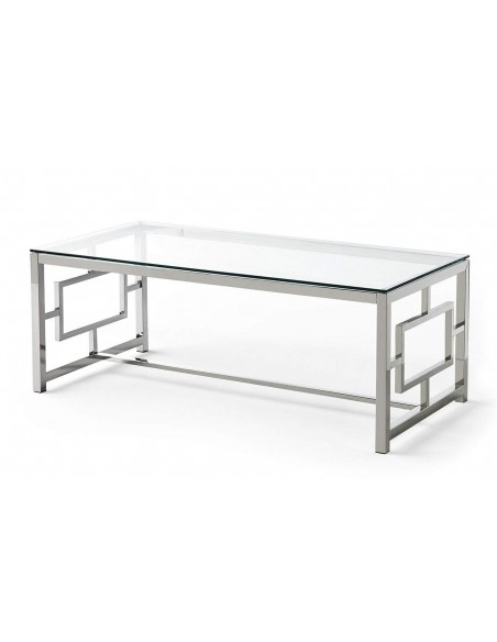 MESA DE CENTRO Geo 120, vidro, aço
