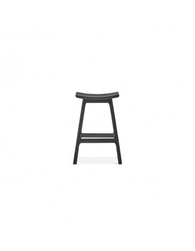 Taburete bar ENNIT 73, madera acabado negro.