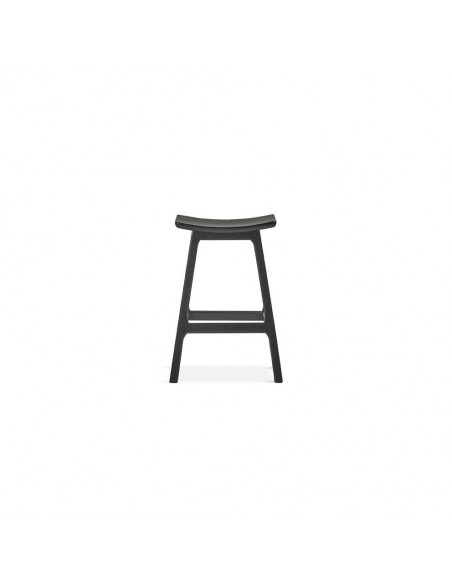 Taburete bar ENNIT 73, madera acabado negro.
