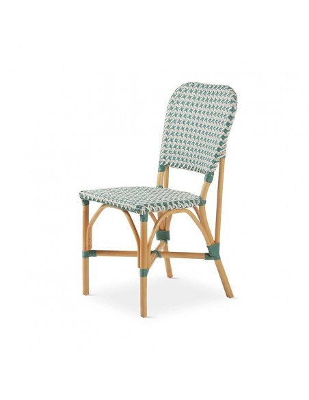 Silla FACTUM de ratán color verde.