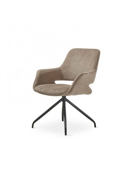 Silla giratoria con brazos SAGUE, tejido topo