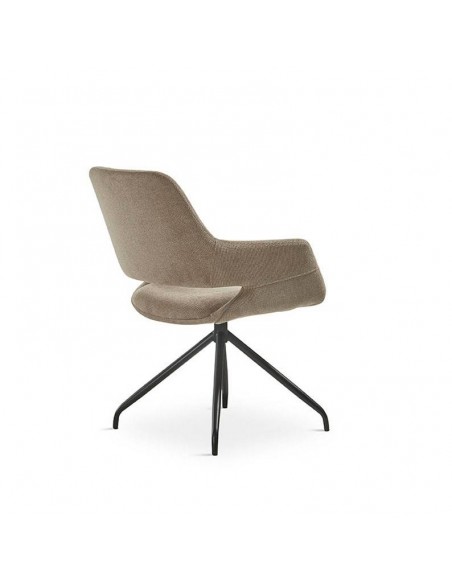 Silla giratoria con brazos SAGUE, tejido topo