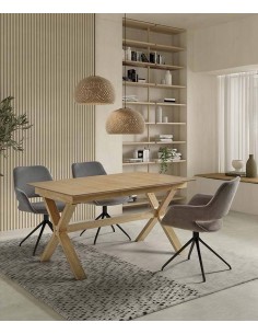 Silla giratoria con brazos SAGUE, tejido topo 2