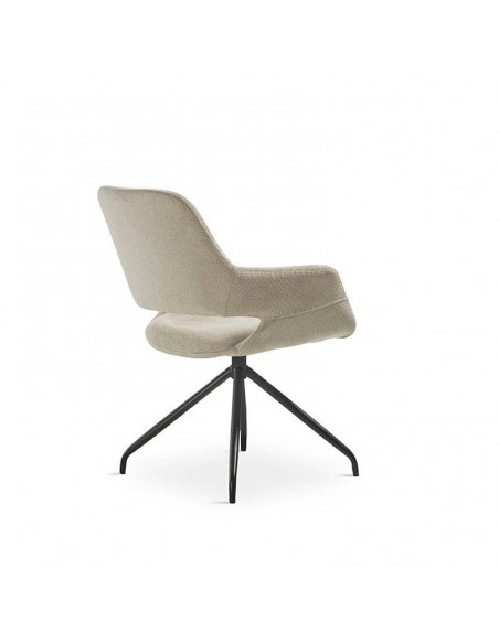 Cadeira giratória com braços SAGUE, tecido beige