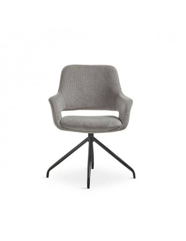 Silla giratoria con brazos SAGUE, tejido gris