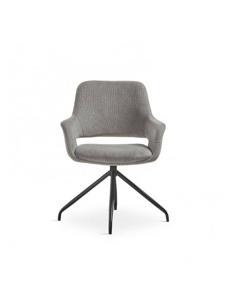 Silla giratoria con brazos SAGUE, tejido gris