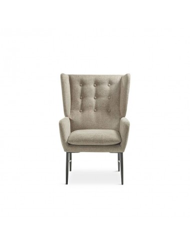 Poltrona de design TEDY, tecido topo e metal...