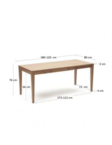 Mesa extensible Yain 120 (180) x 80, chapa y...