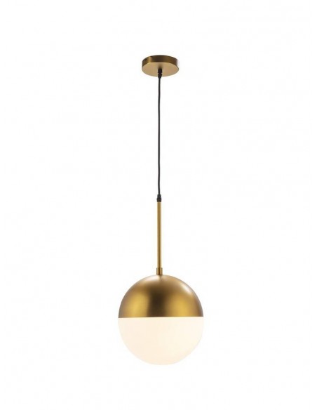Candeeiro de teto design BALLS, vidro branco, aço inoxidável dourado.