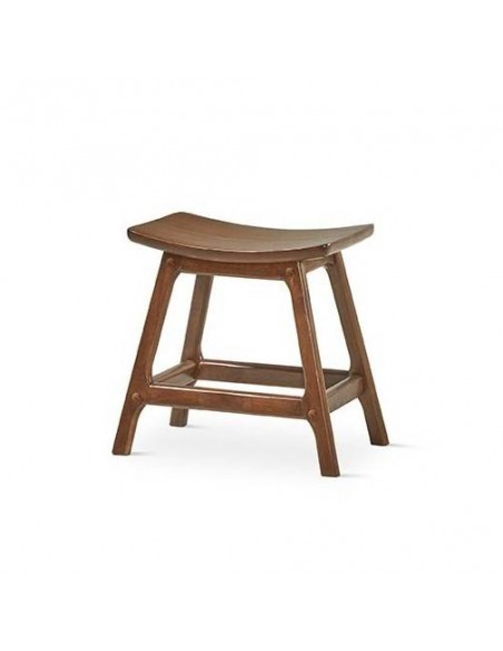 Taburete bajo ENNIT 45, madera acabado nogal.