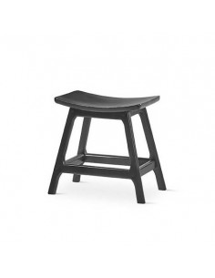 Taburete bajo ENNIT 45, madera acabado negro.