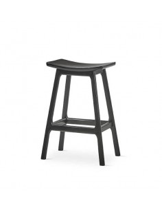 Taburete ENNIT 66, madera acabado negro.