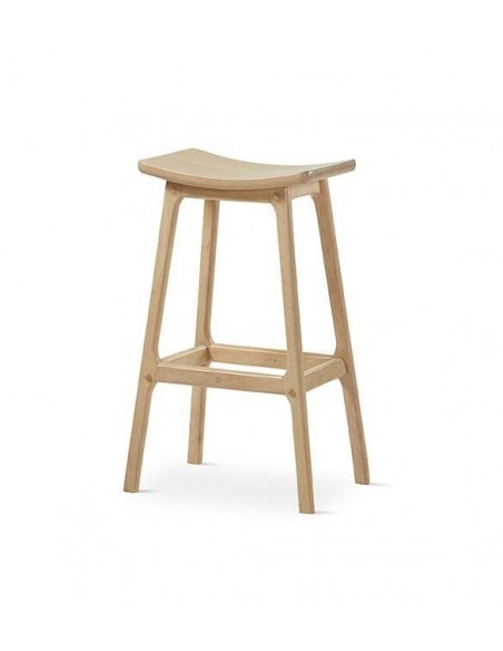 Taburete bar ENNIT 73, madera acabado natural.