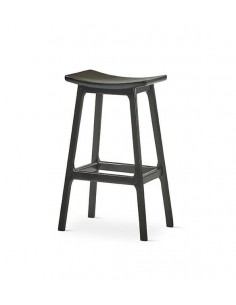 Taburete bar ENNIT 73, madera acabado negro.