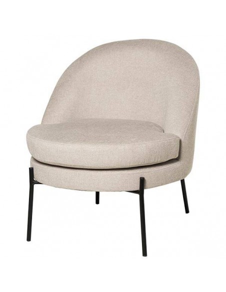 Poltrona design EVORA, tecido bege.