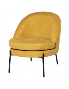 Poltrona design EVORA, tecido Mostarda.