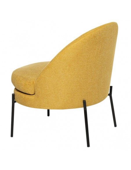 Poltrona design EVORA, tecido Mostarda.