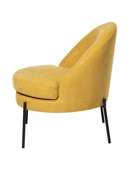 Poltrona design EVORA, tecido Mostarda.