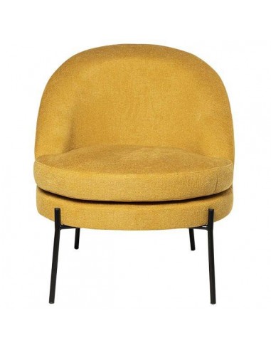 Poltrona design EVORA, tecido Mostarda.