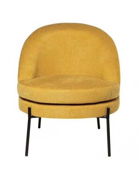 Poltrona design EVORA, tecido Mostarda.