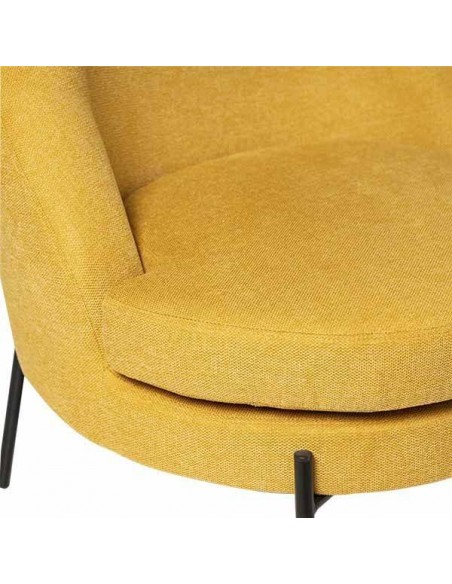Butaca de diseño EVORA, tejido Mostaza.