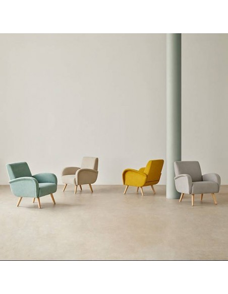 Butaca de diseño FERRARA, tejido Gris.