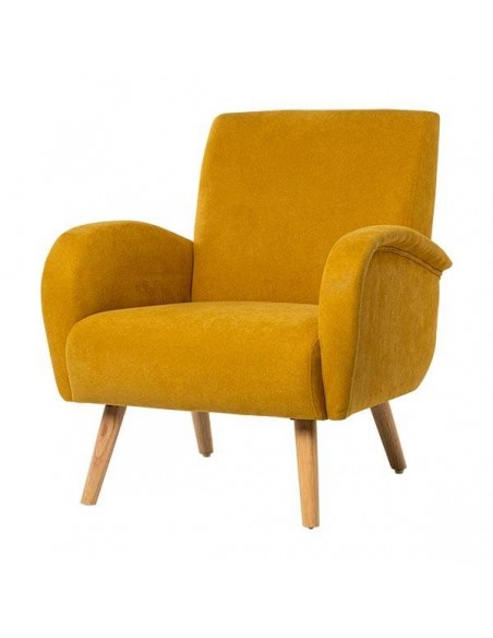 Poltrona design FERRARA, Tecido Mostarda.