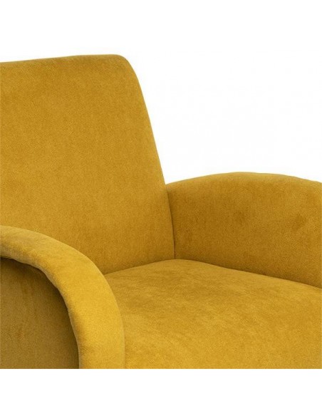 Poltrona design FERRARA, Tecido Mostarda.