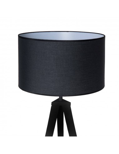 Lámpara de pie CHERA 165, tejido y metal en negro.