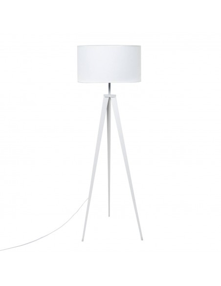 Lámpara de pie CHERA 165, tejido y metal en blanco.