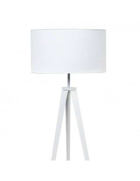 Lámpara de pie CHERA 165, tejido y metal en blanco.
