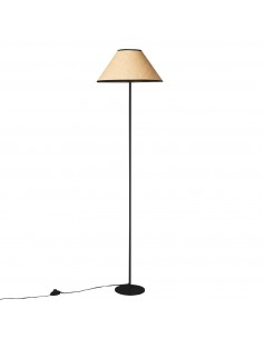 Lámpara de pie LACHAR 160 metal negro y pantalla en rafina.