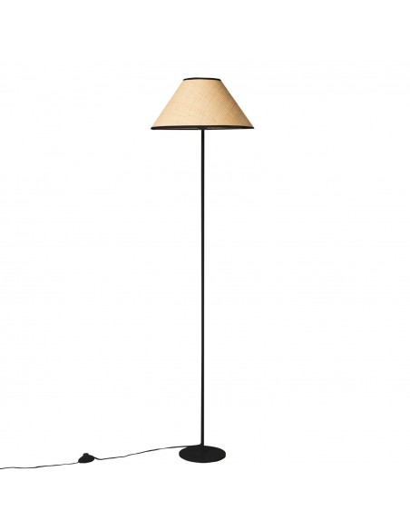 Lámpara de pie LACHAR 160 metal negro y pantalla en rafina.