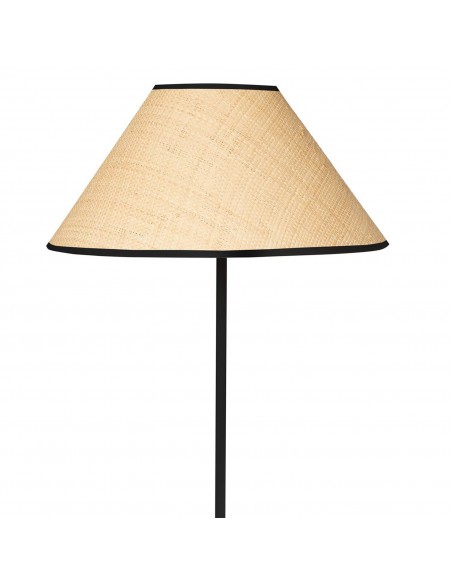 Candeeiro de pé LACHAR 160 metal preto e abajur refinado.