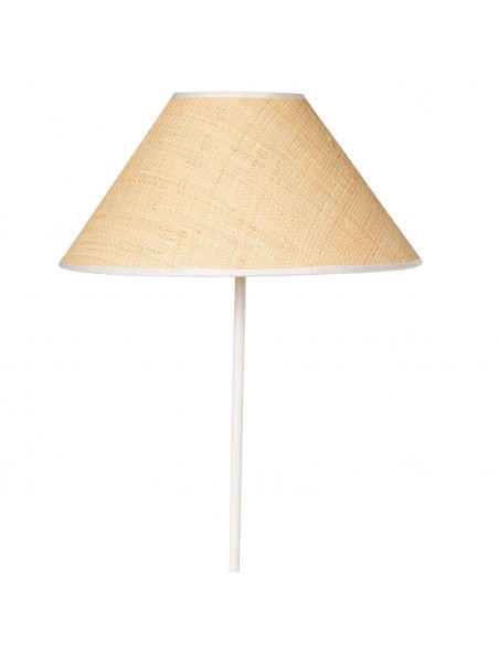Candeeiro de pé LACHAR 160 metal branco e abajur refinado.