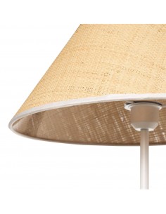 Candeeiro de pé LACHAR 160 metal branco e abajur refinado. 2