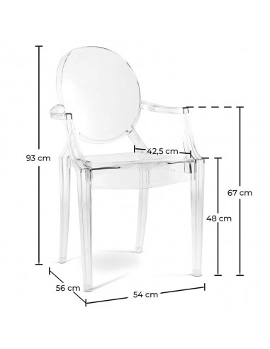 Silla con brazos diseño Borbon GHOST,...